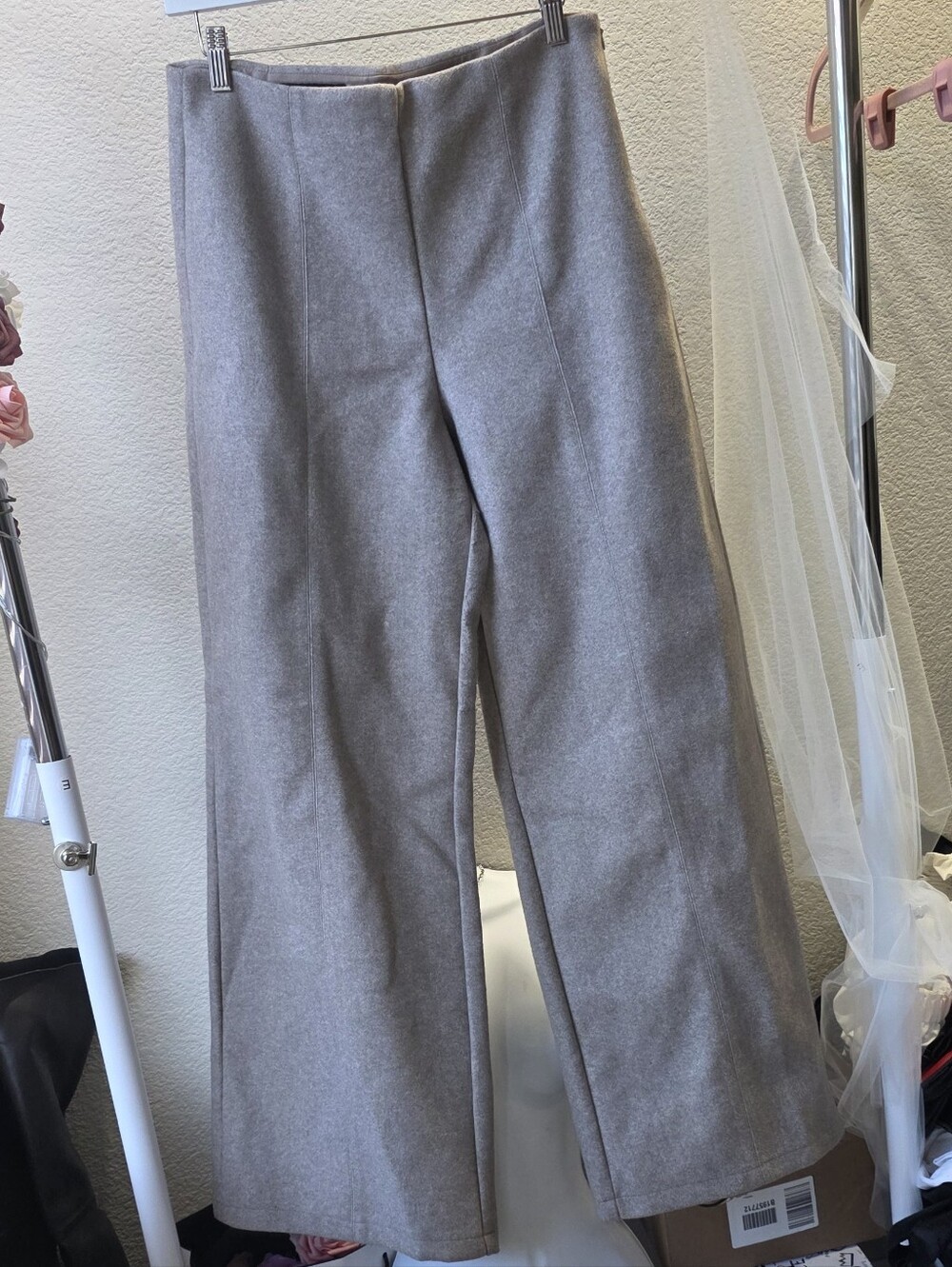 Zara Wide-Leg Dress Pants Gray Size M
